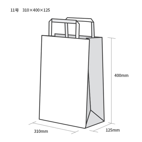 印刷手提げ袋 / クラフト紙平紐 11号310x400x125