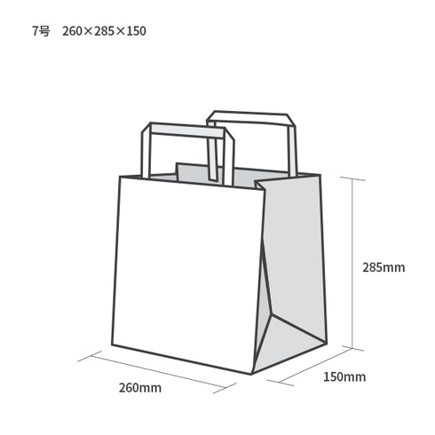 印刷手提げ袋 / クラフト紙平紐 7号260x285x150