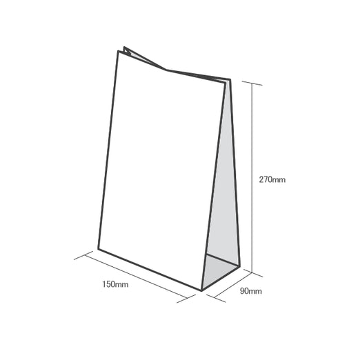 印刷ホワイト角底袋 / 中150x270x90