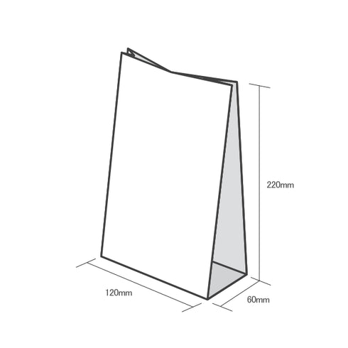 印刷ホワイト角底袋 /小120x220x60